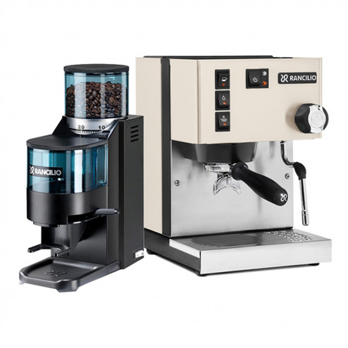 Rancilio Silvia V6 Hvid + Rancilio Rocky D Sort